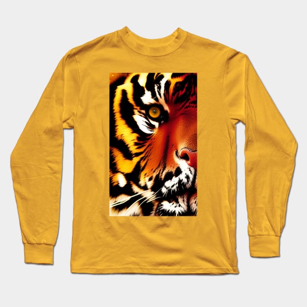 Tiger face Long Sleeve T-Shirt by Gaspar Avila